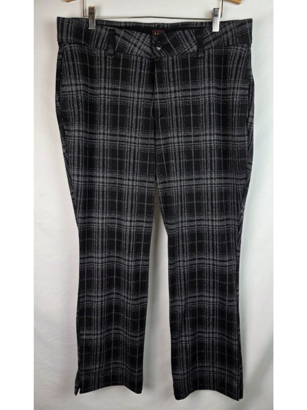 Lee Women's Pants Size 16W S Black & Gray Plaid Comfort Waist